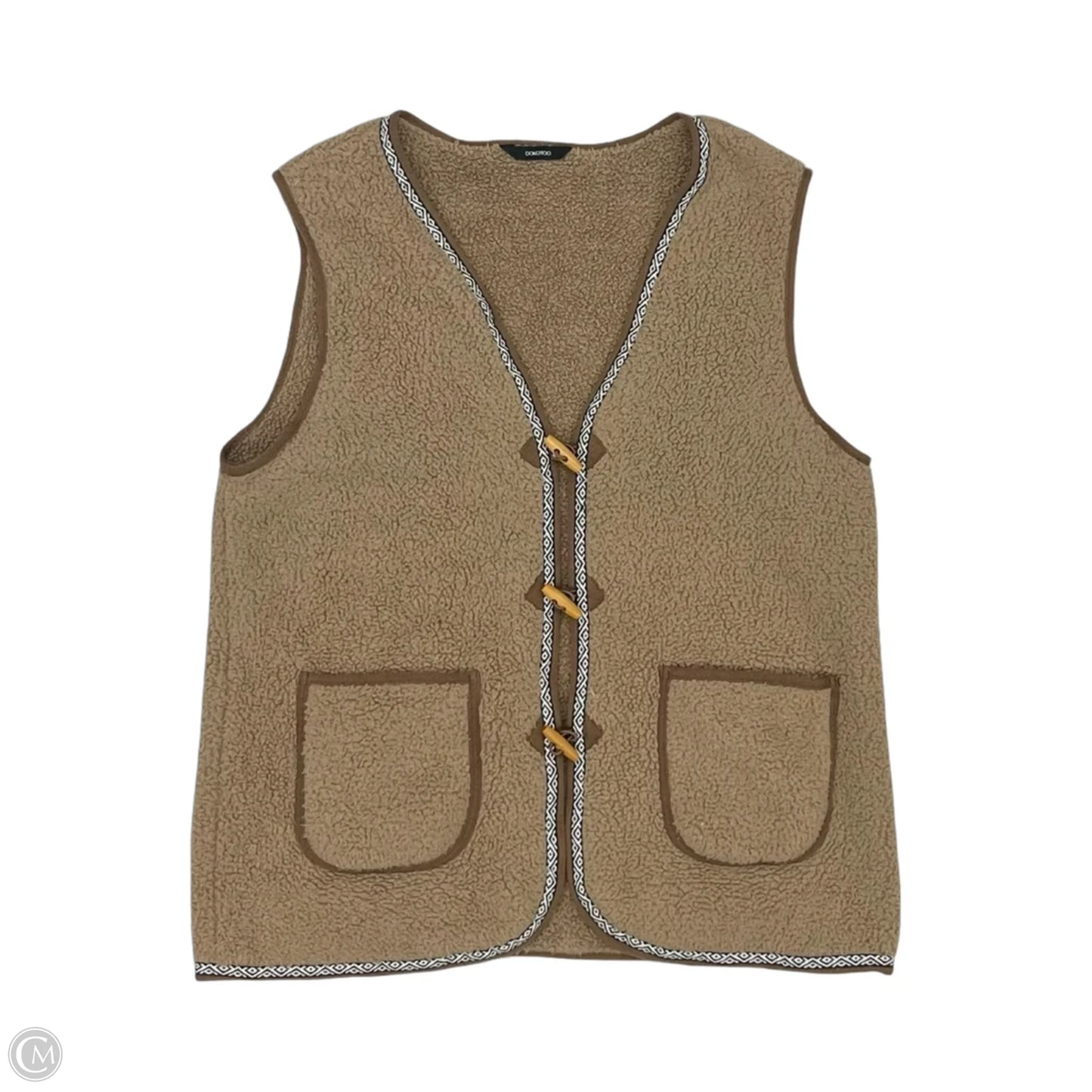 Vest Faux Fur & Sherpa By Dokotoo In Tan, Size: L