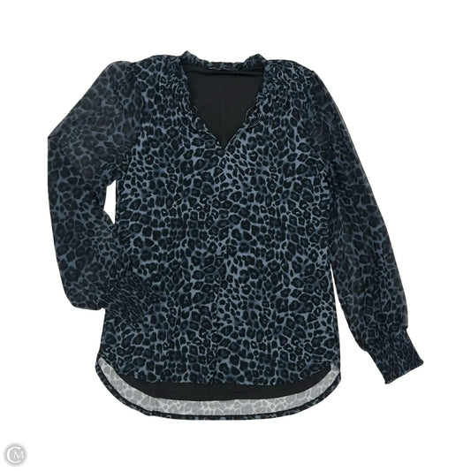 Tunic Long Sleeve By White House Black Market In Black & Blue, Size: M