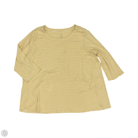 Top 3/4 Sleeve By J. Jill In White & Yellow, Size: Xl