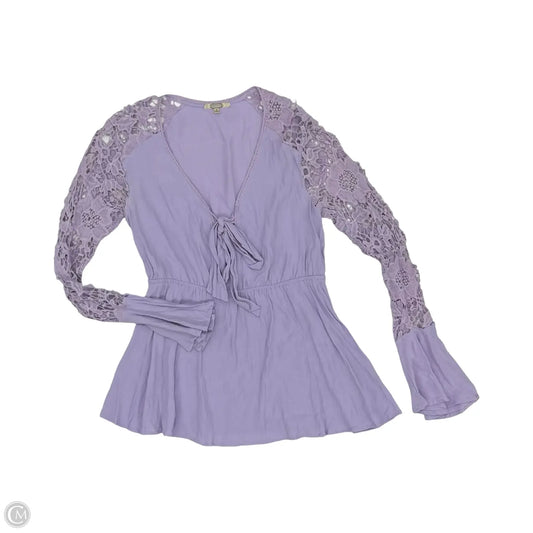 Top Long Sleeve By Gimmicks In Purple, Size: S