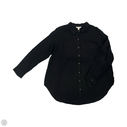 Top Long Sleeve By Terra & Sky In Black, Size: L