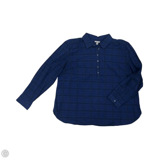 Top Long Sleeve By Falls Creek In Blue, Size: 1x
