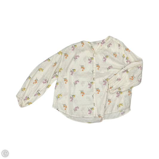 Blouse Long Sleeve By Old Navy In Cream, Size: L