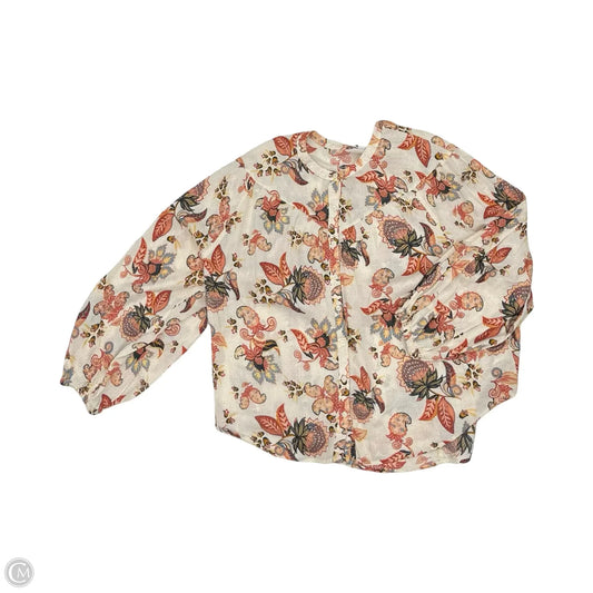 Blouse Long Sleeve By Old Navy In Cream, Size: L