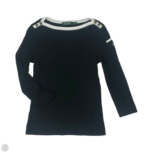 Top Long Sleeve By Lauren By Ralph Lauren In Black, Size: Sp
