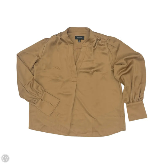 Blouse Long Sleeve By Banana Republic In Tan, Size: L