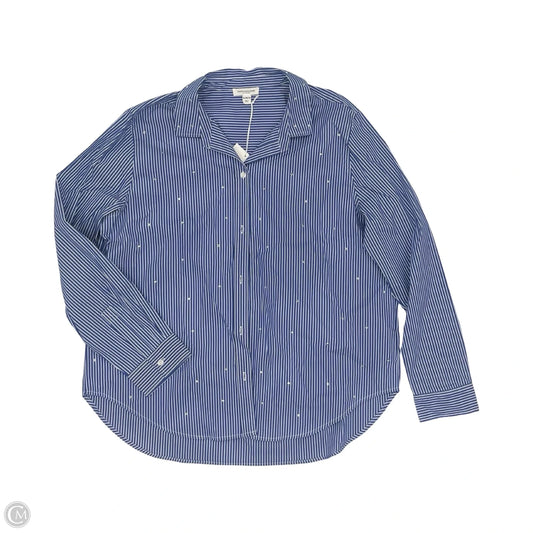 Top Long Sleeve By Beachlunchlounge In Blue & White, Size: Xl