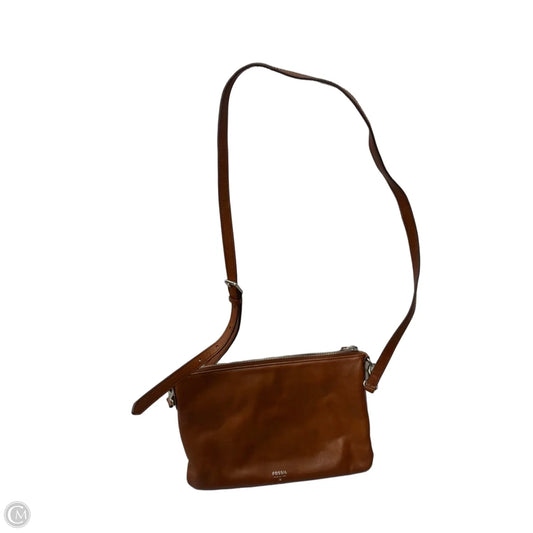 Crossbody Leather By Fossil, Size: Medium