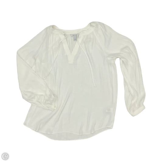 Blouse Long Sleeve By Nine West In White, Size: M