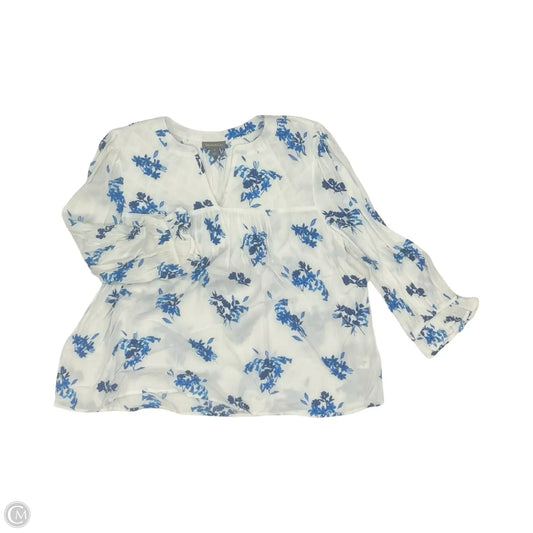 Top Long Sleeve By Style And Company In Blue & White, Size: M