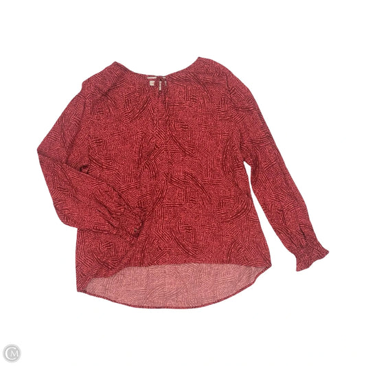 Top Long Sleeve By Knox Rose In Red, Size: M