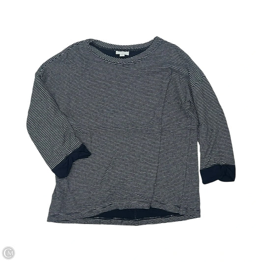 Top Long Sleeve By J. Jill In Blue & White, Size: M