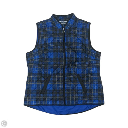 Vest Puffer & Quilted By Karen Scott In Blue, Size: L