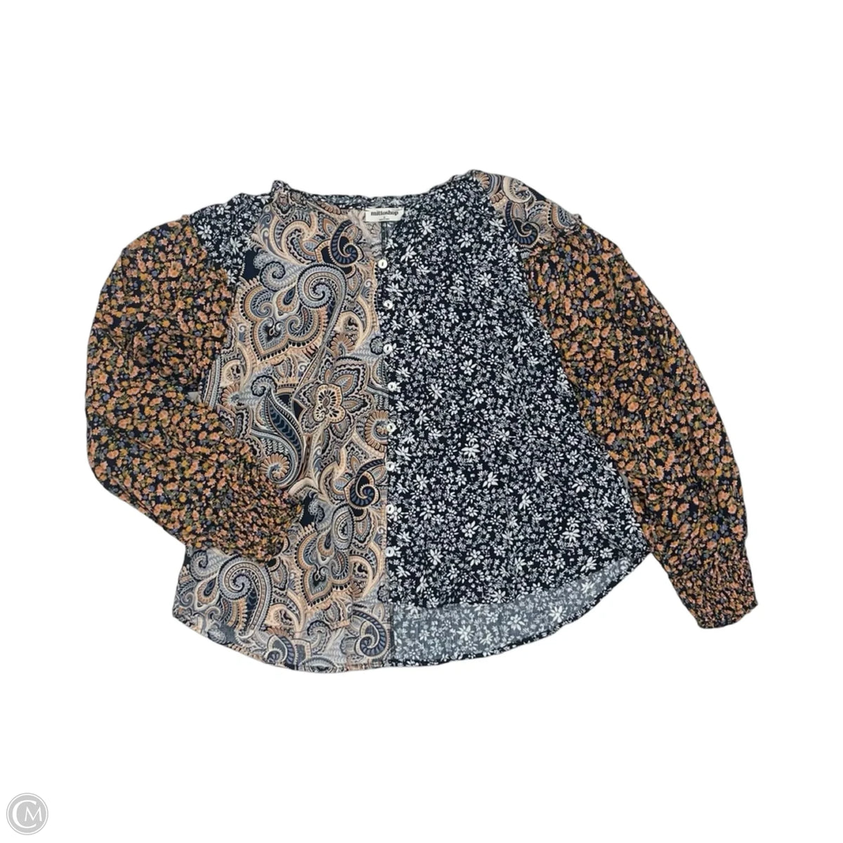 Blouse Long Sleeve By Mittoshop In Blue, Size: S