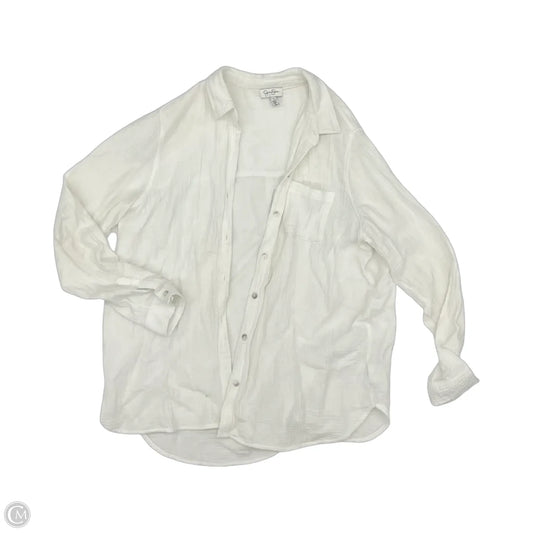 Top Long Sleeve By Jessica Simpson In White, Size: L