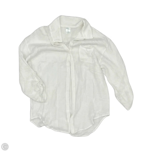 Top Long Sleeve By Kona Sol In White, Size: M