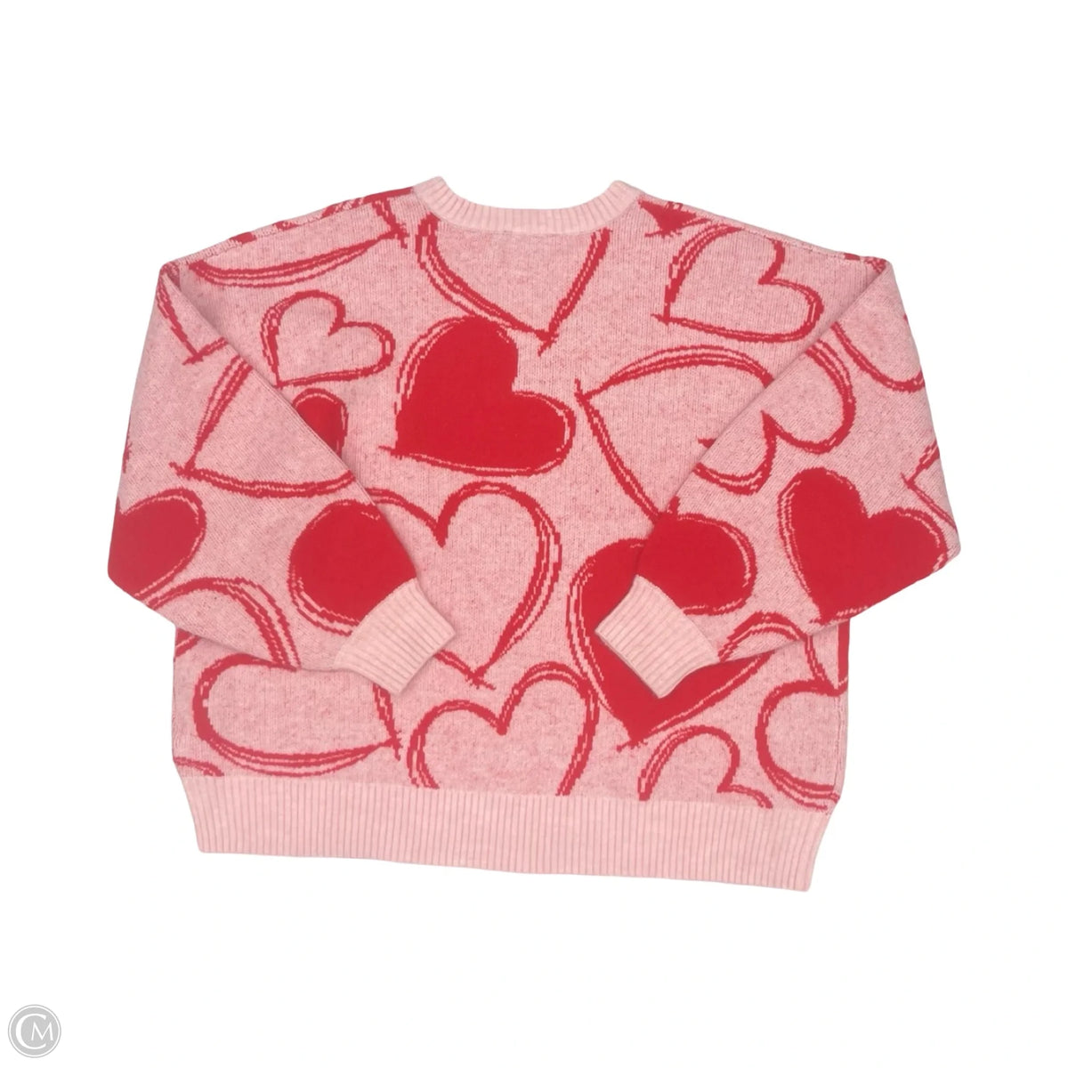 Sweater By Eloquii In Pink & Red, Size: 3x
