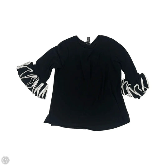 Blouse Long Sleeve By Ali Miles In Black, Size: Xl