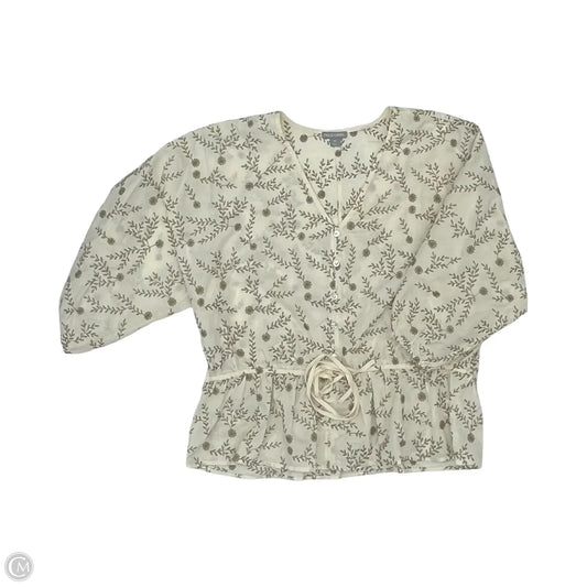 Blouse 3/4 Sleeve By Falls Creek In Tan, Size: Xl