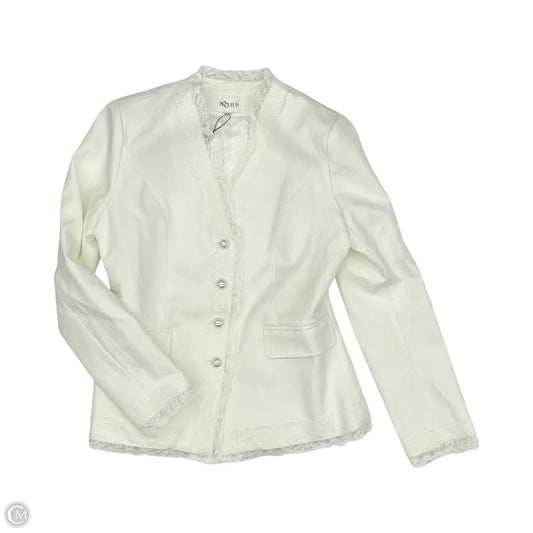 Blazer By Clothes Mentor In White, Size: M