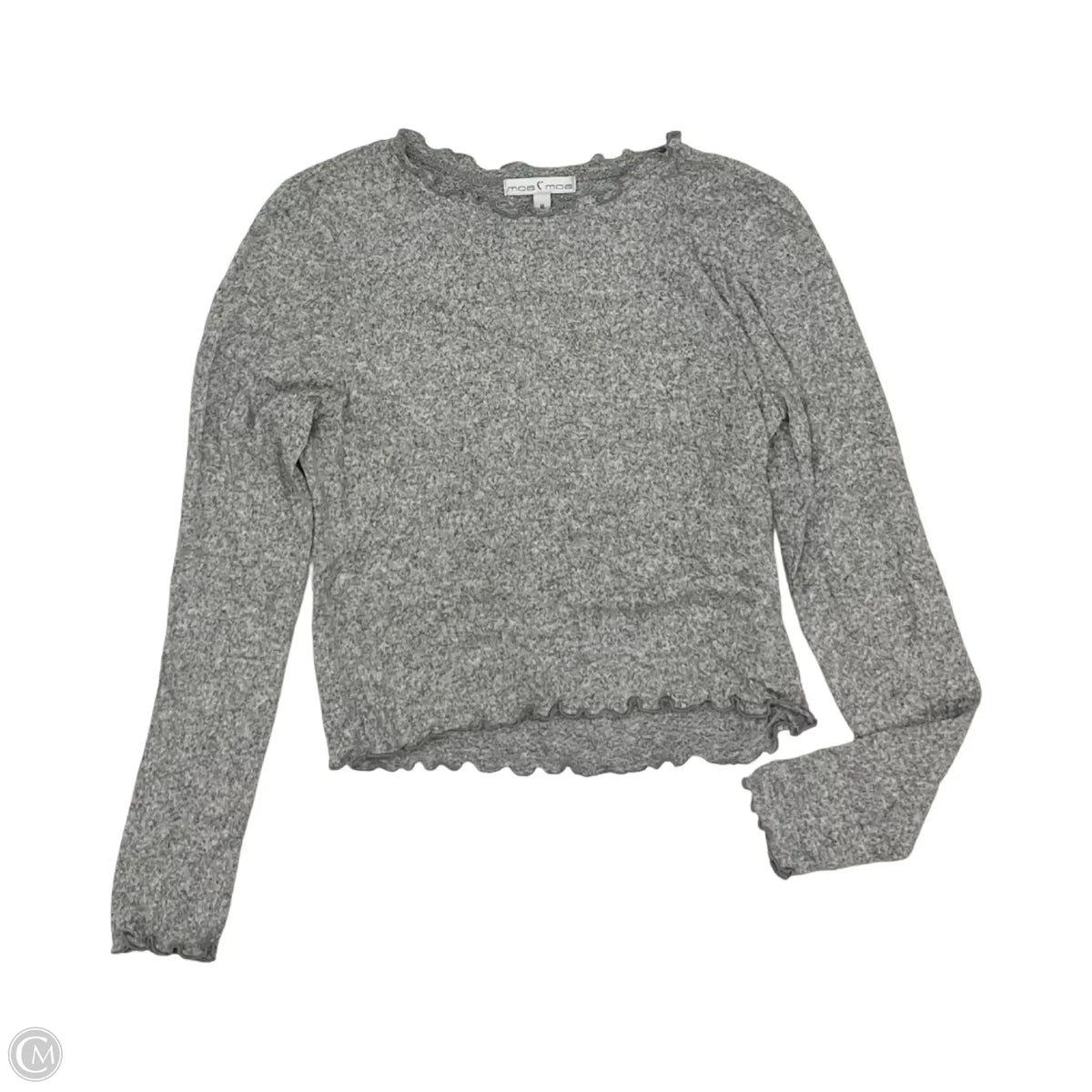 Top Long Sleeve By Moa Moa In Grey, Size: M