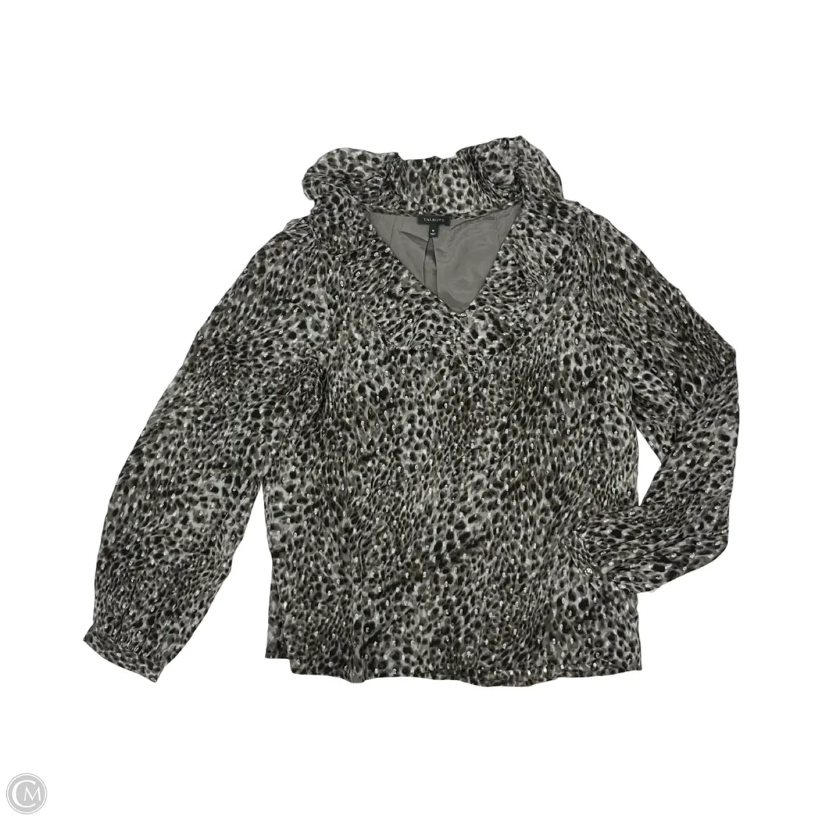 Blouse Long Sleeve By Talbots In Grey, Size: M