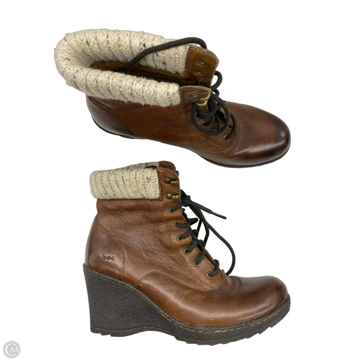 Boots Ankle Heels By Boc In Brown, Size: 9