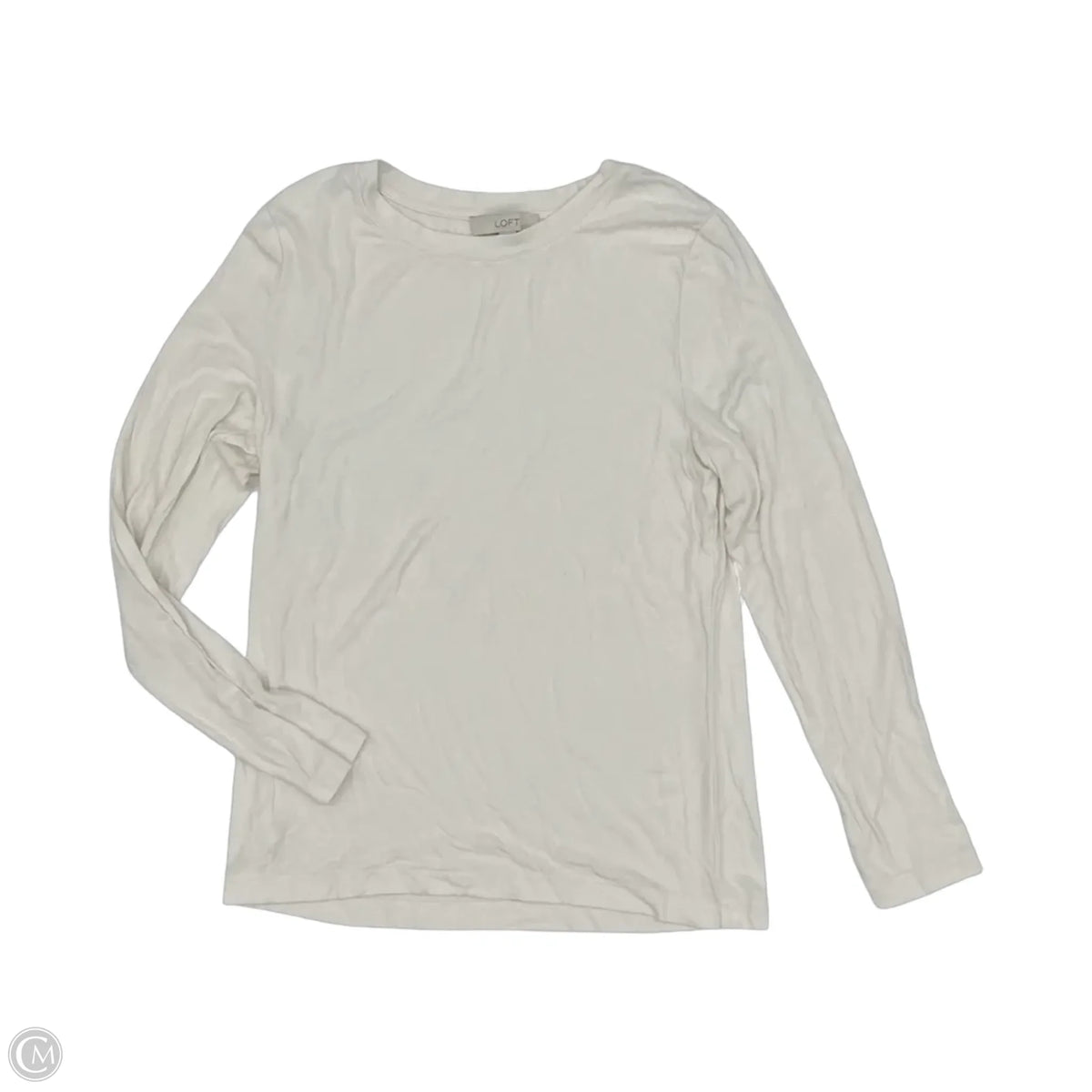 Top Long Sleeve Basic By Loft In Cream, Size: M
