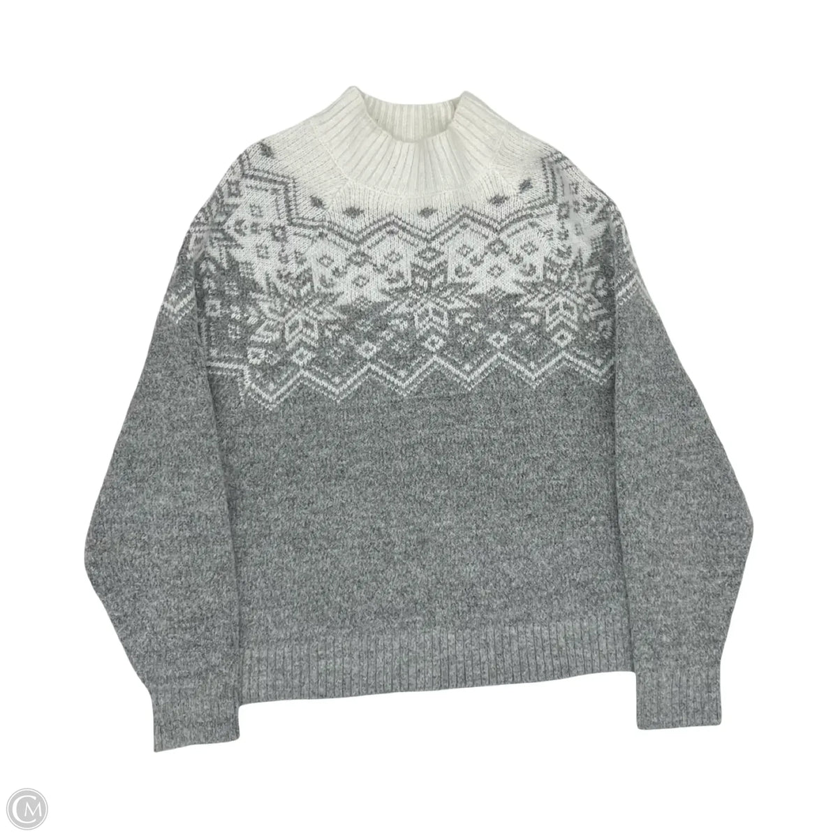 Sweater By Old Navy In Grey & White, Size: L