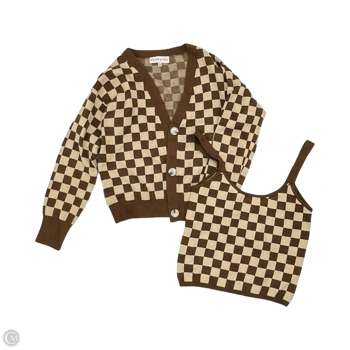 Sweater Cardigan By Willow & Wind In Brown, Size: S