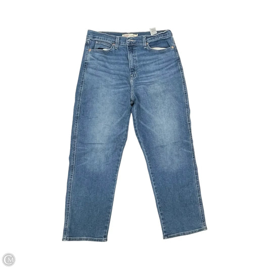 Jeans Straight By Levis In Blue Denim, Size: 14