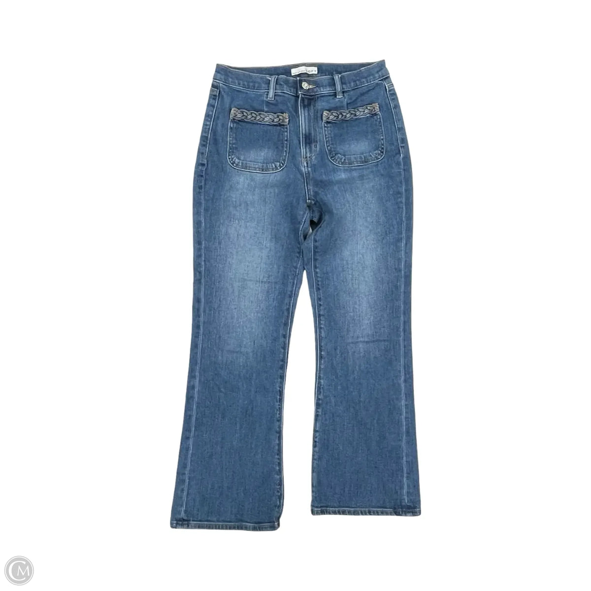 Jeans Cropped By Loft In Blue Denim, Size: 4