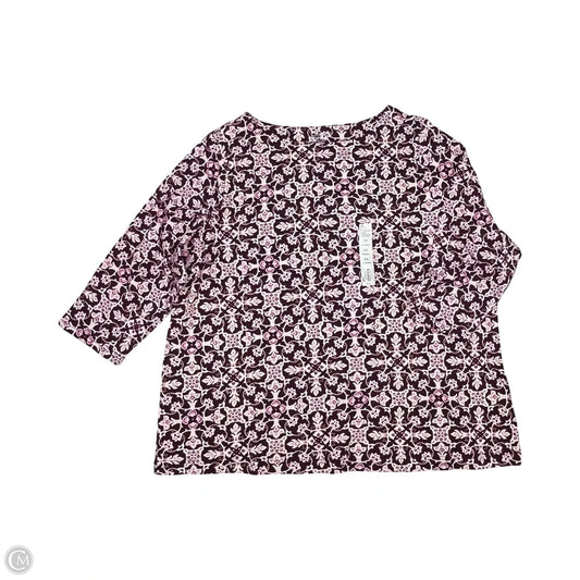 Top 3/4 Sleeve By Croft And Barrow In Purple, Size: 2x