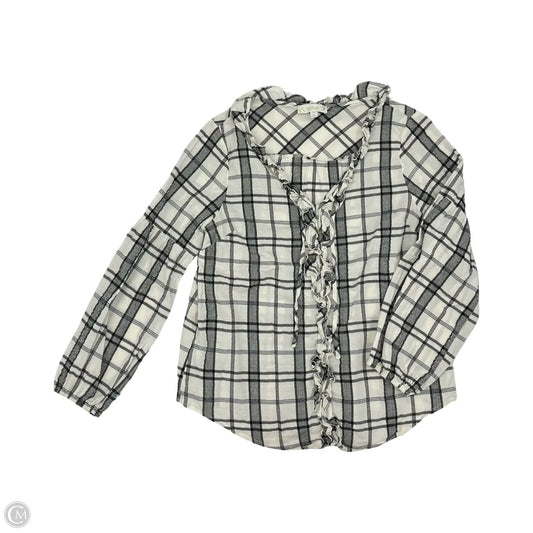 Top Long Sleeve By Suzanne Betro In Black & White, Size: 1x