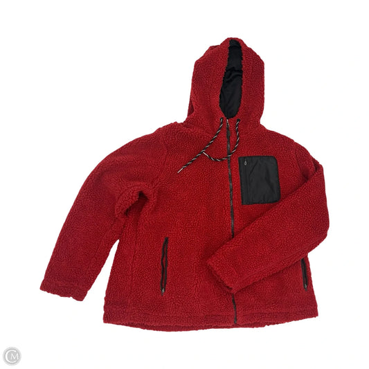 Jacket Faux Fur & Sherpa By Eddie Bauer In Red, Size: 2x