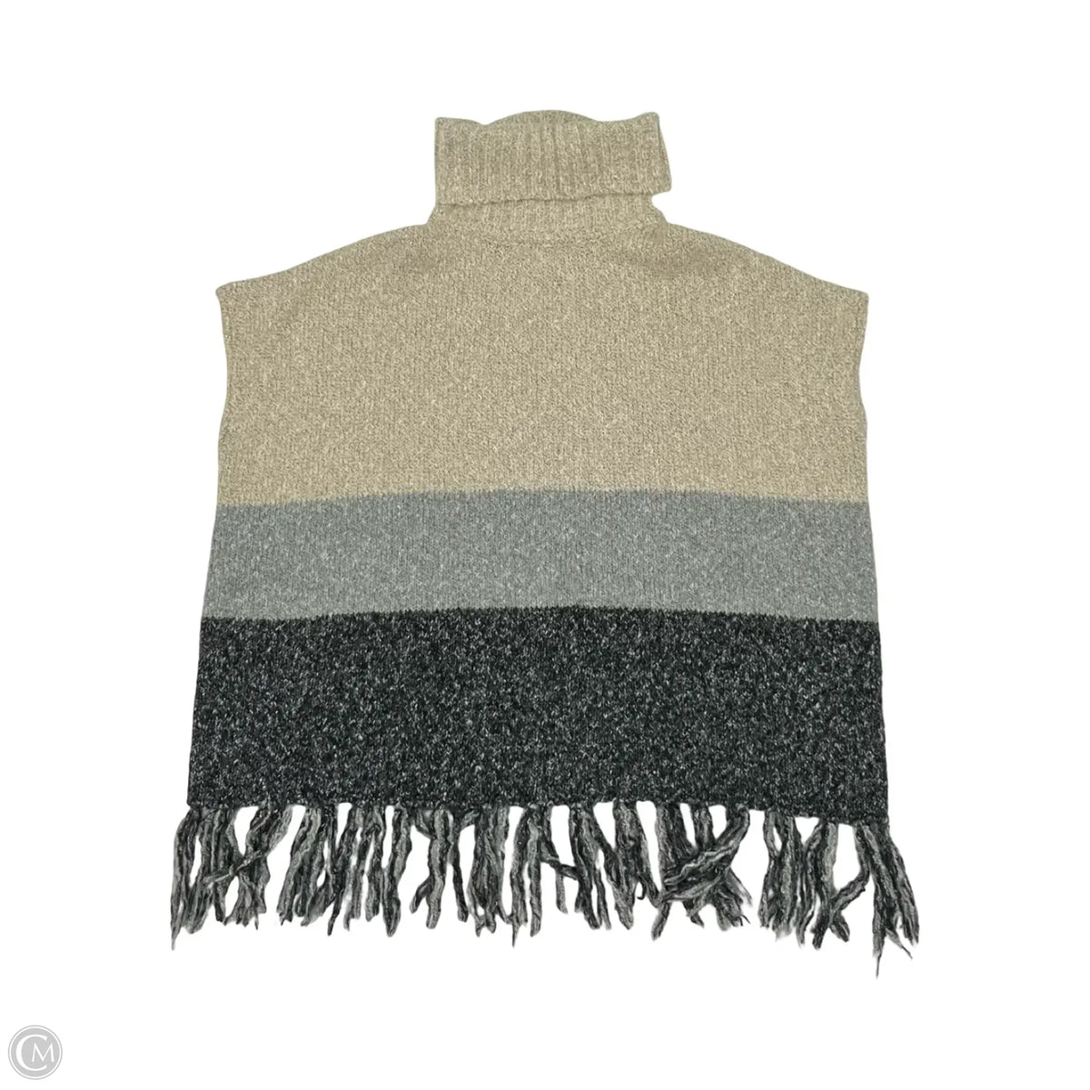 Poncho By Bobeau In Grey & Tan, Size: Xs