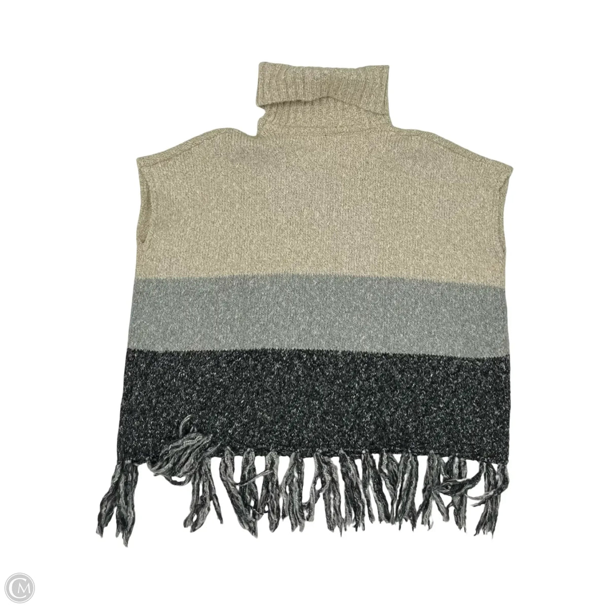 Poncho By Bobeau In Grey & Tan, Size: Xs