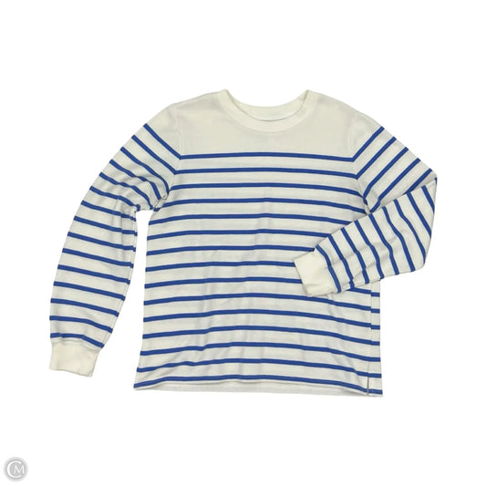 Top Long Sleeve By C And C In Blue & White, Size: M