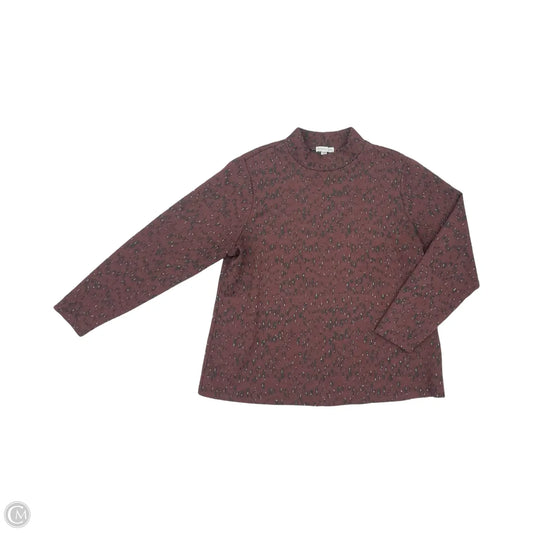 Top Long Sleeve By Ophelia Roe In Maroon, Size: 1x