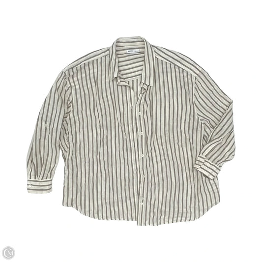 Top Long Sleeve By Sonoma In Brown & Cream, Size: Xl