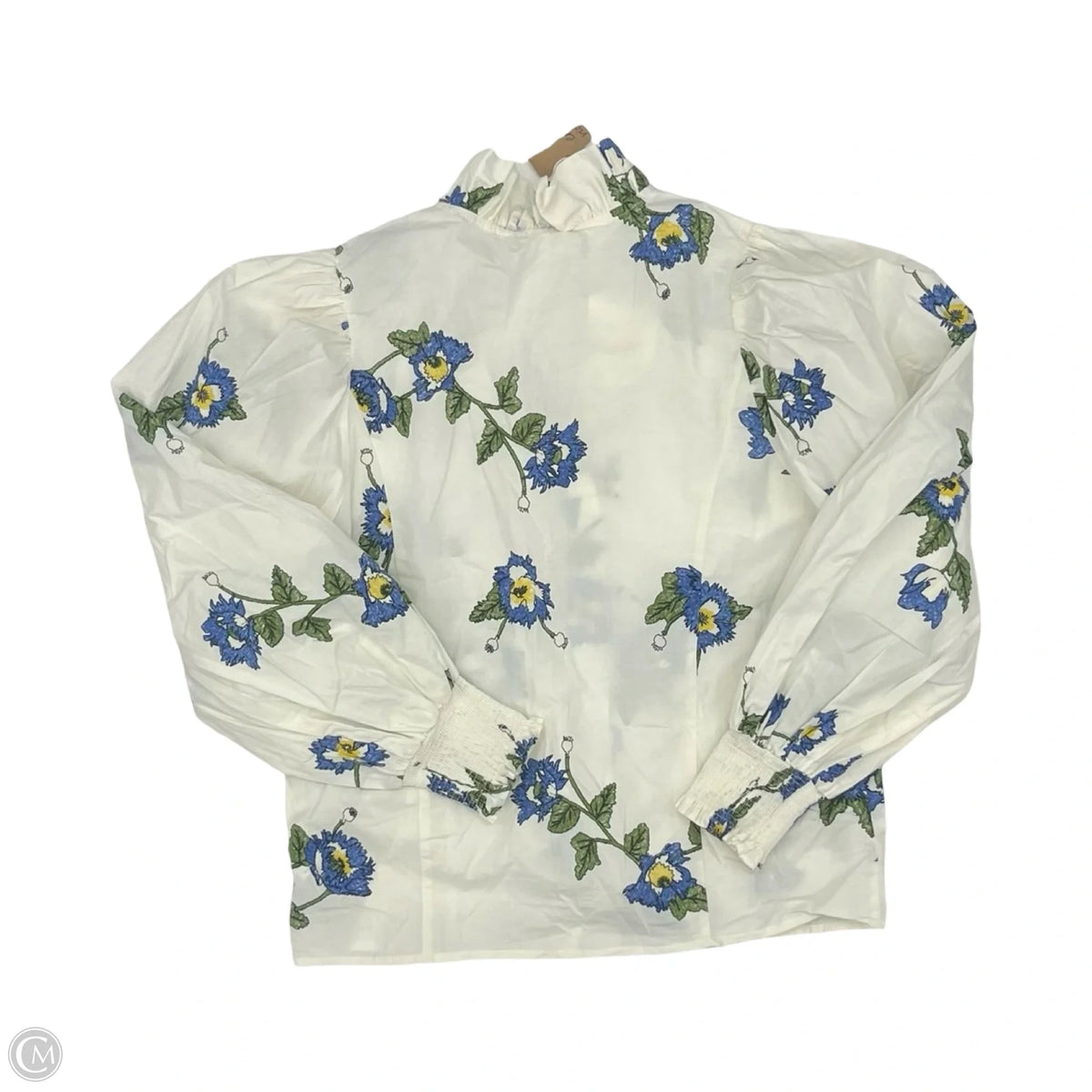 Blouse Long Sleeve By Entro In White, Size: S