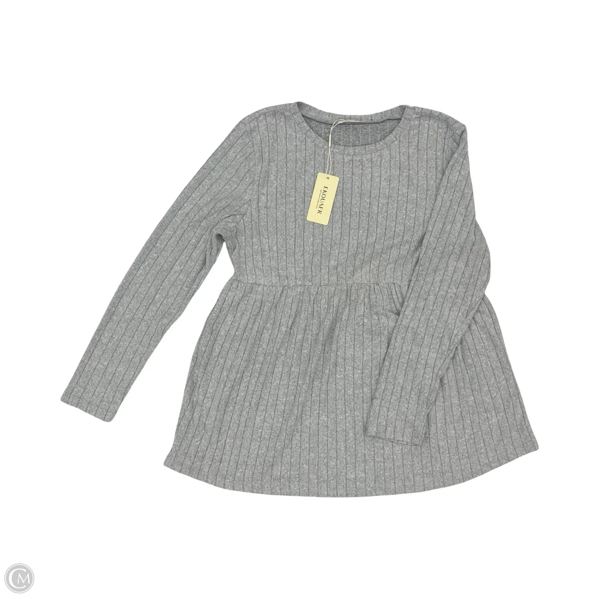 Top Long Sleeve By Ekouaer In Grey, Size: L