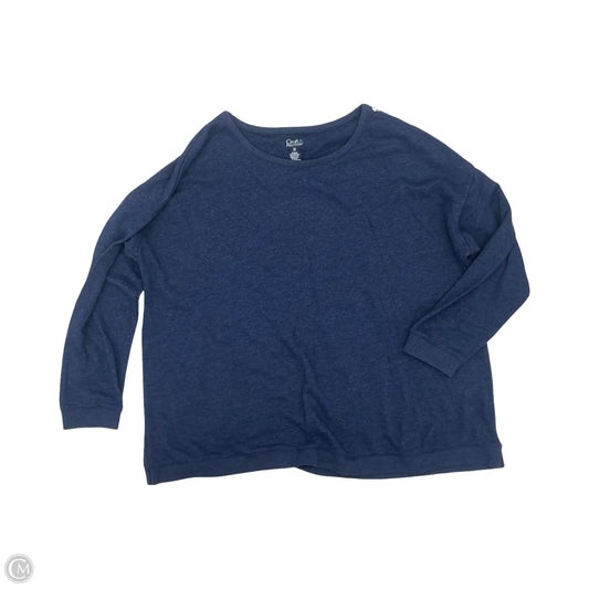 Top Long Sleeve By Croft And Barrow In Blue, Size: 3x
