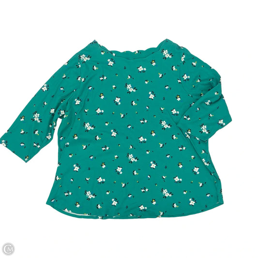 Top 3/4 Sleeve By Croft And Barrow In Teal, Size: 3x
