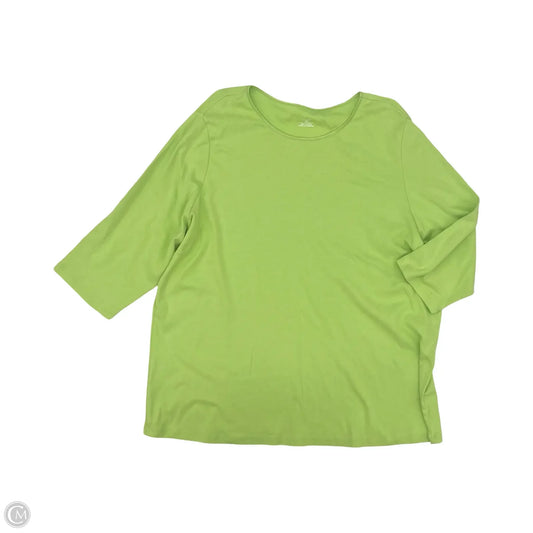Top 3/4 Sleeve By Cj Banks In Green, Size: 3x