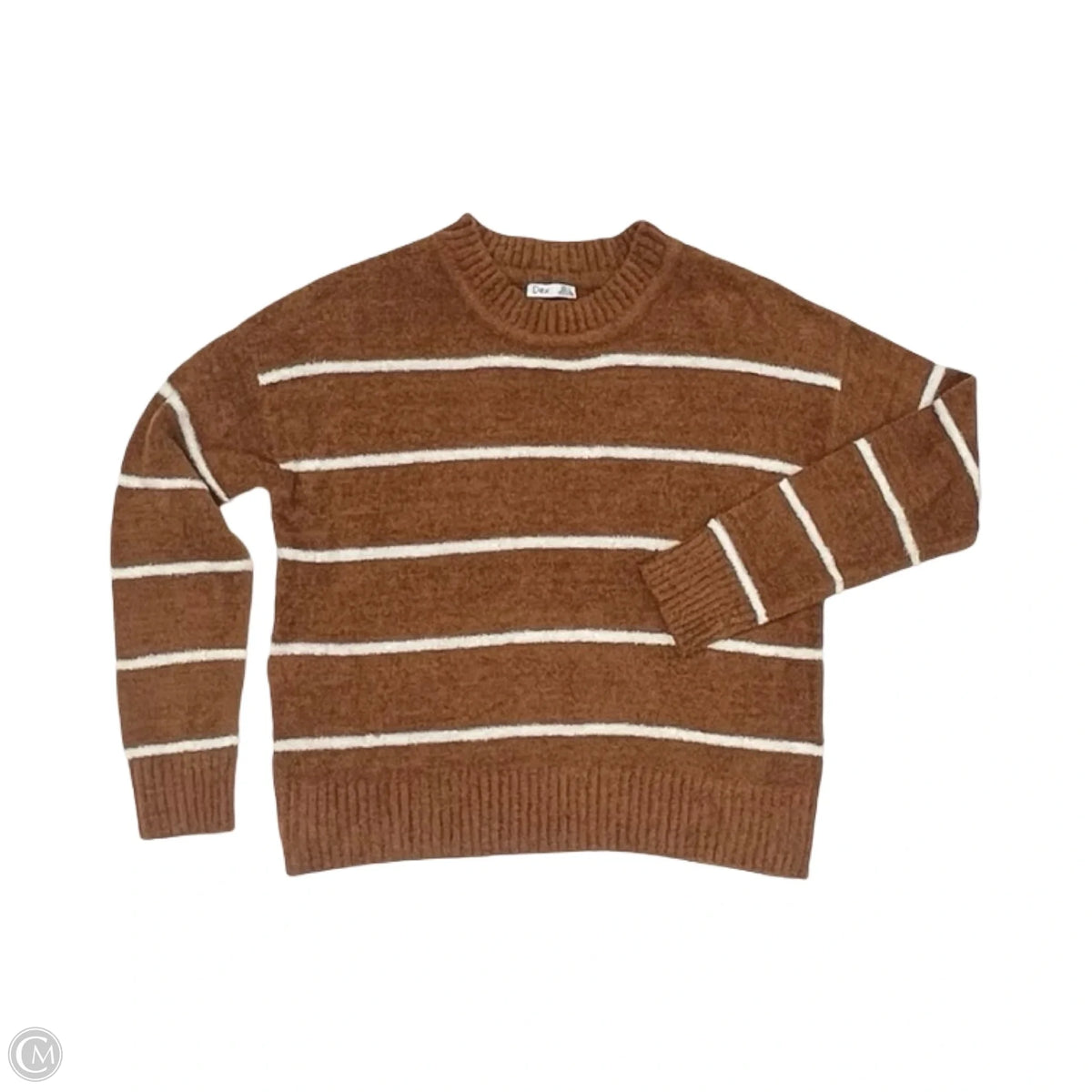 Sweater By Dex In Brown & Cream, Size: S
