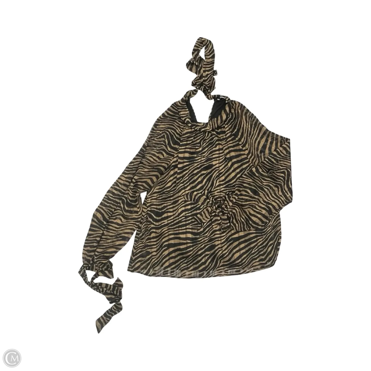 Blouse Long Sleeve By Gilli In Black & Brown, Size: M