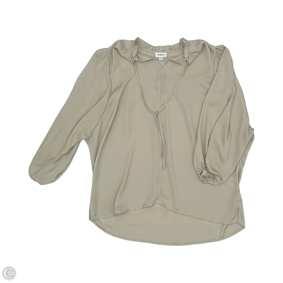 Blouse Long Sleeve By Anniewear In Tan, Size: S
