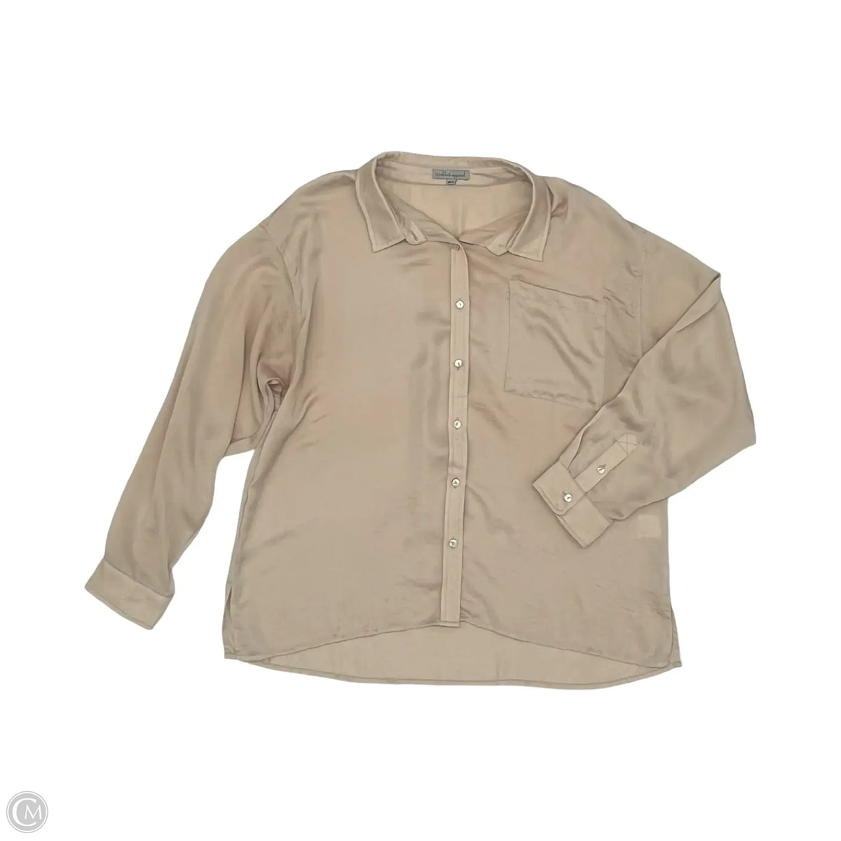 Blouse Long Sleeve By Wishlist In Tan, Size: M