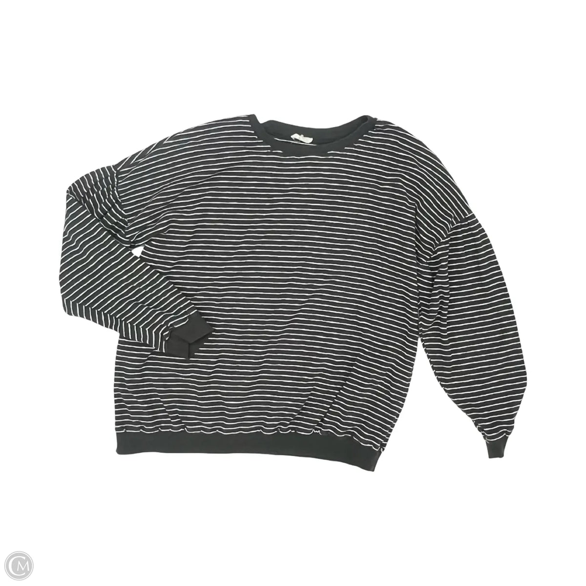Top Long Sleeve By Easel In Grey & White, Size: M